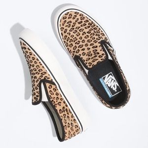 VANS women leopard print slip-on